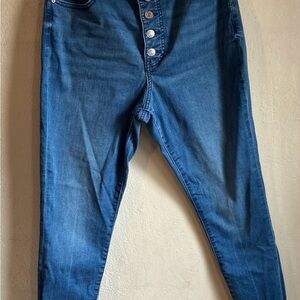 Express High Rise Blue Jeans with Button-Fly